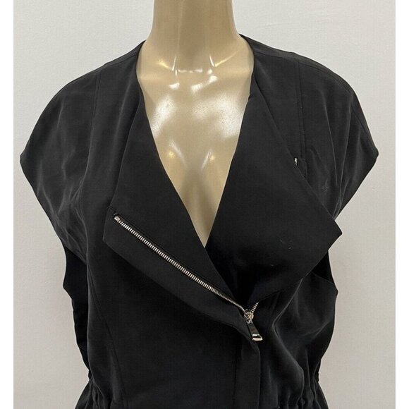 Vince black elastic waist zip up vest size l chic and stylish - Picture 3 of 7